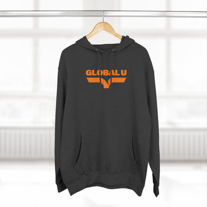 Global U Fleece Hoodie — Retro Orange Logo Pullover