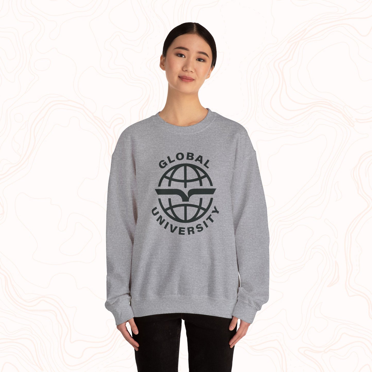 Global University Crewneck Sweatshirt — College Logo Pullover