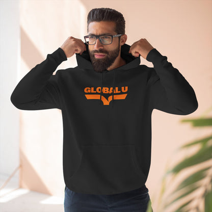 Global U Fleece Hoodie — Retro Orange Logo Pullover