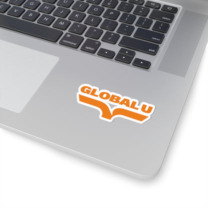 Global U Orange Logo Sticker — Kiss-Cut Laptop Decal