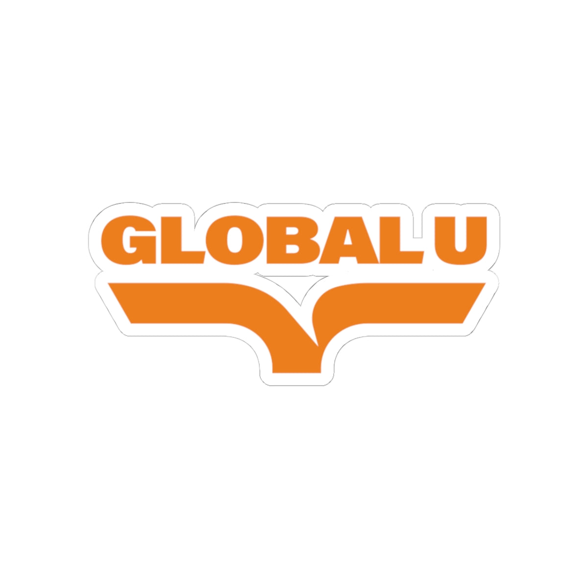 Global U Orange Logo Sticker — Kiss-Cut Laptop Decal