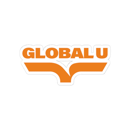 Global U Orange Logo Sticker — Kiss-Cut Laptop Decal