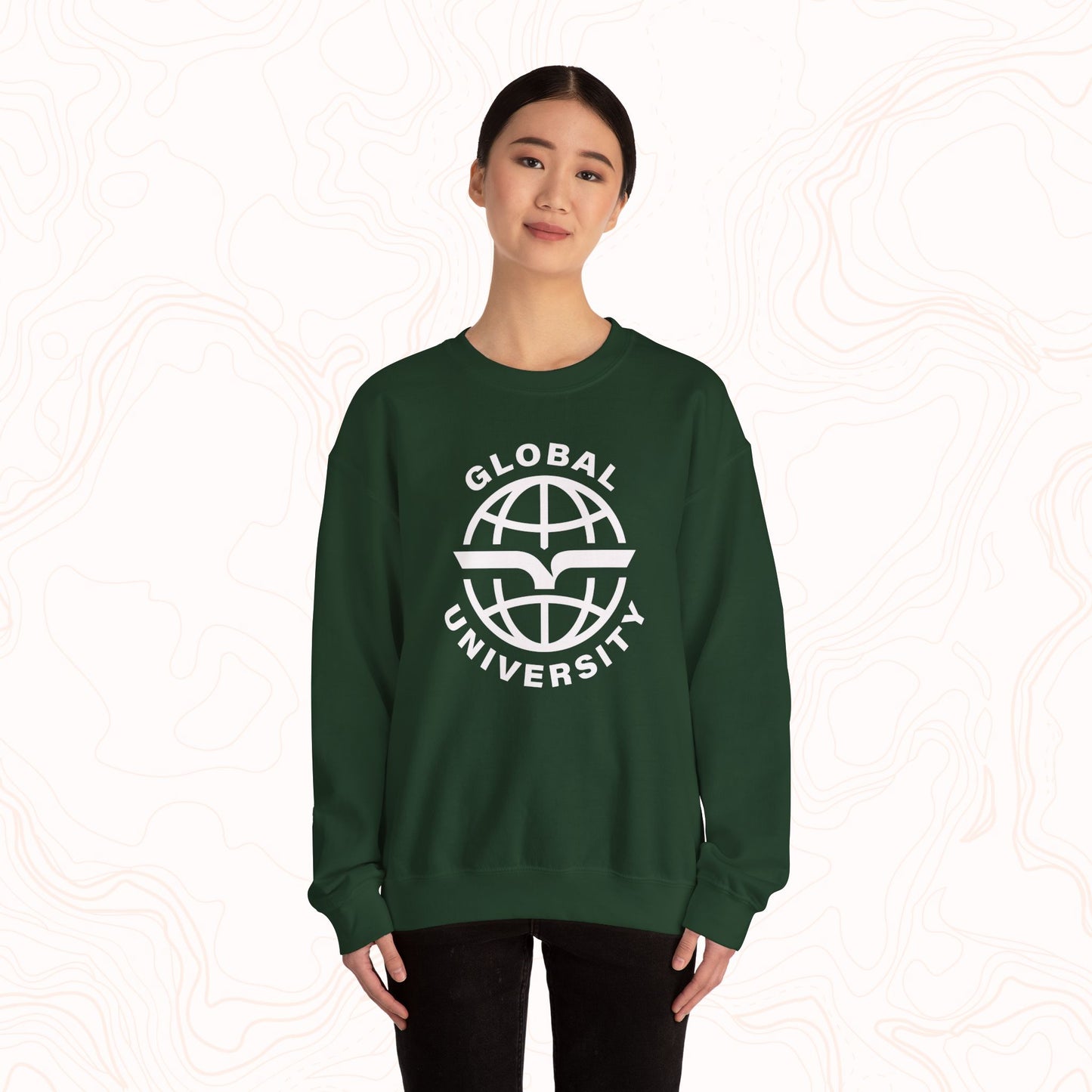 Global University Crewneck Sweatshirt — College Logo Pullover