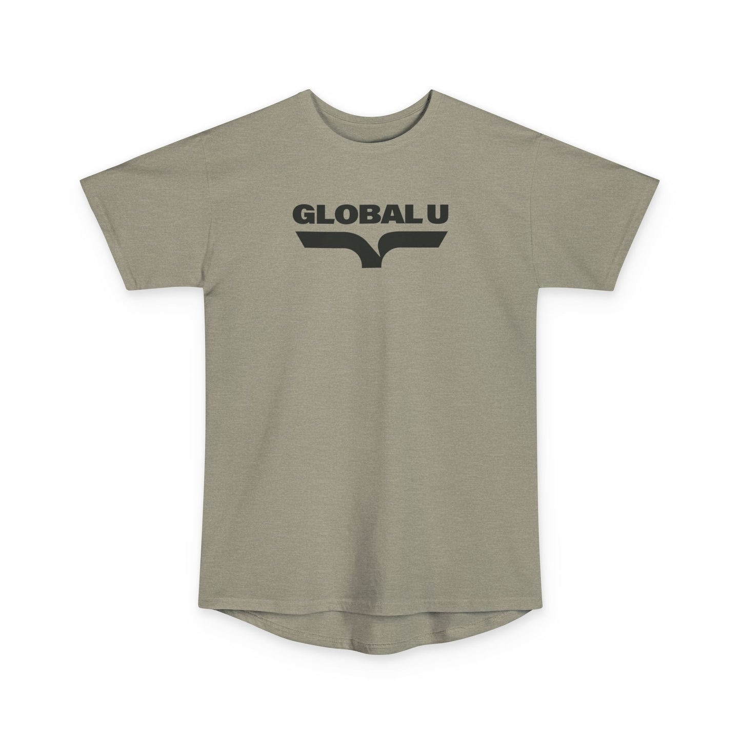 GLOBALU Logo Longline Tee — Minimal Urban Graphic T-Shirt