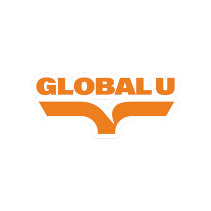 Global U Orange Logo Sticker — Kiss-Cut Laptop Decal