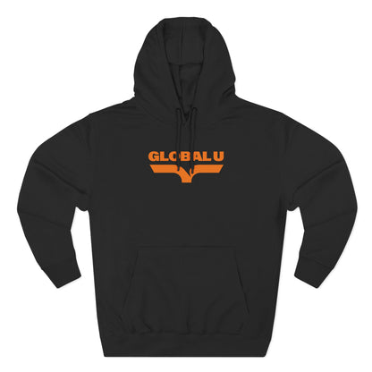 Global U Fleece Hoodie — Retro Orange Logo Pullover