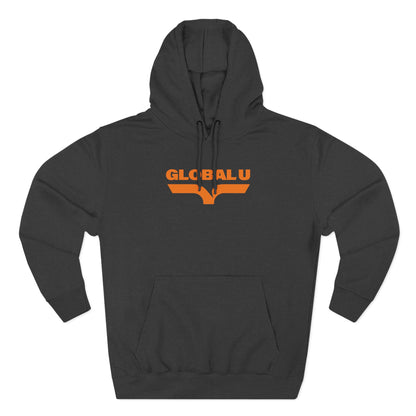 Global U Fleece Hoodie — Retro Orange Logo Pullover