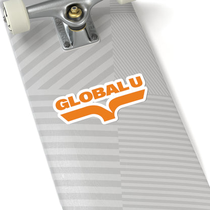 Global U Orange Logo Sticker — Kiss-Cut Laptop Decal