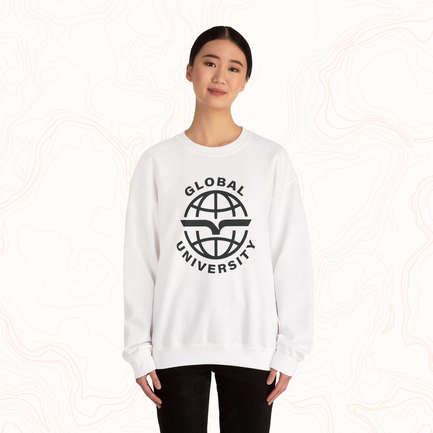 Global University Crewneck Sweatshirt — College Logo Pullover