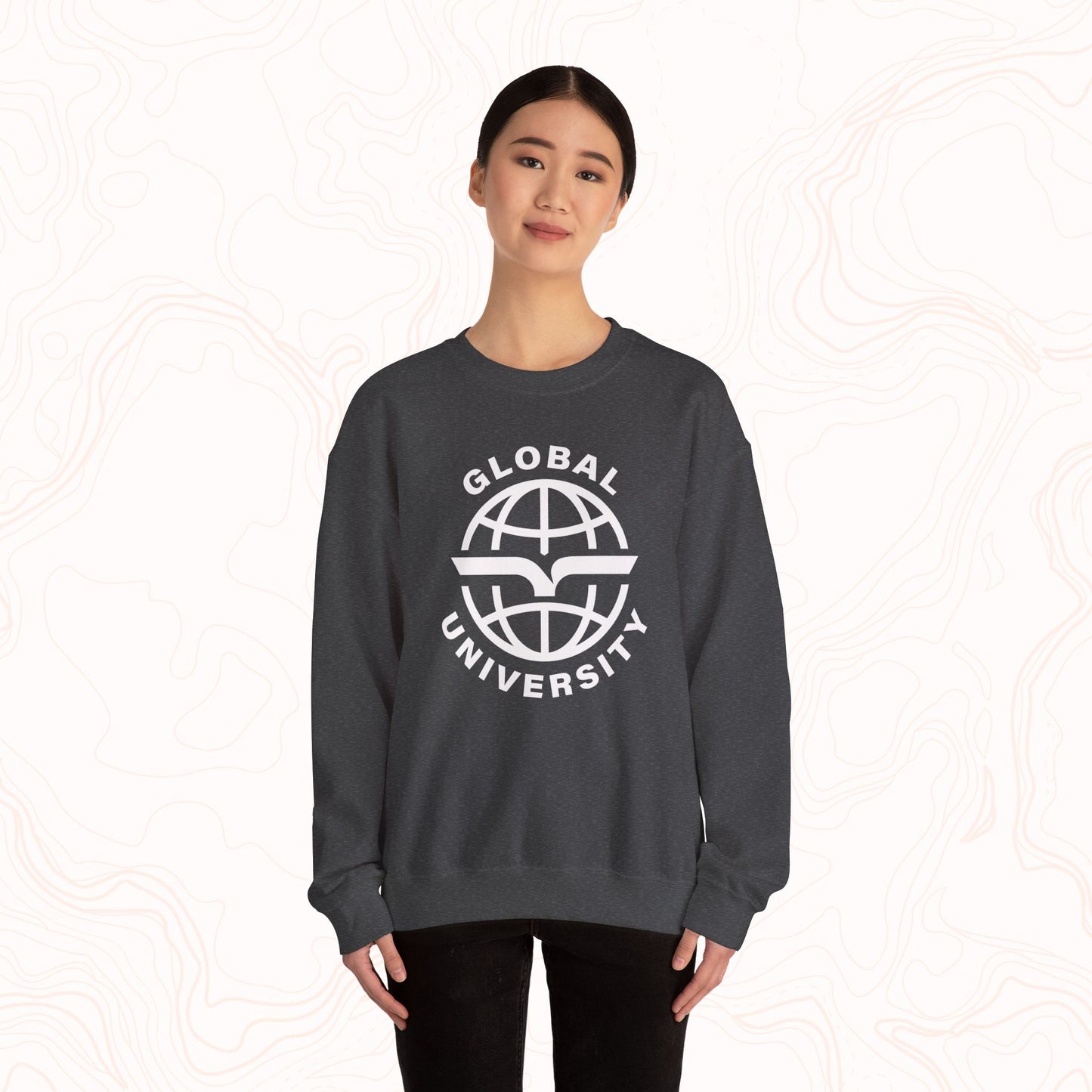 Global University Crewneck Sweatshirt — College Logo Pullover