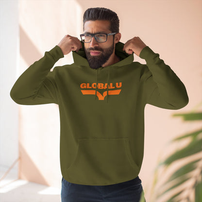 Global U Fleece Hoodie — Retro Orange Logo Pullover