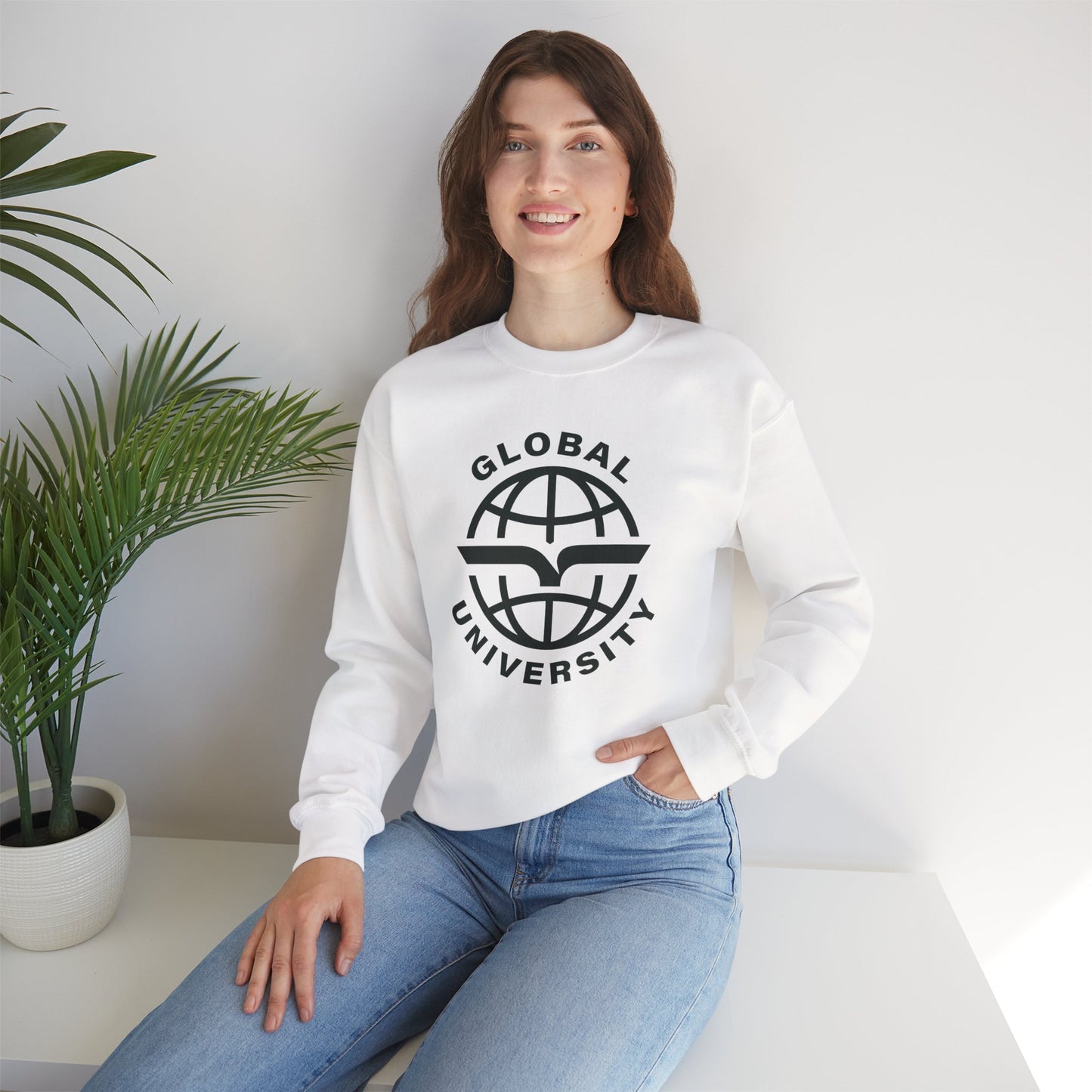 Global University Crewneck Sweatshirt — College Logo Pullover