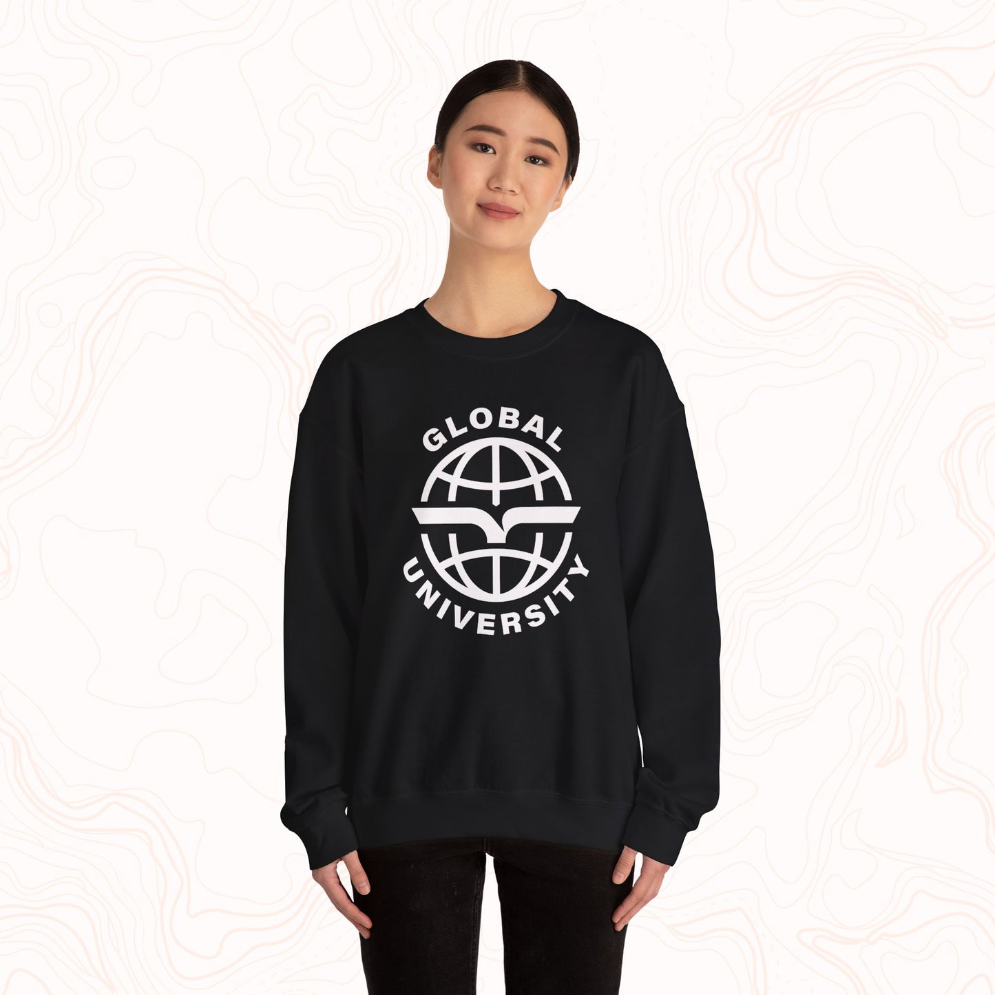 Global University Crewneck Sweatshirt — College Logo Pullover