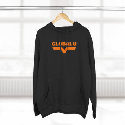 Global U Fleece Hoodie — Retro Orange Logo Pullover