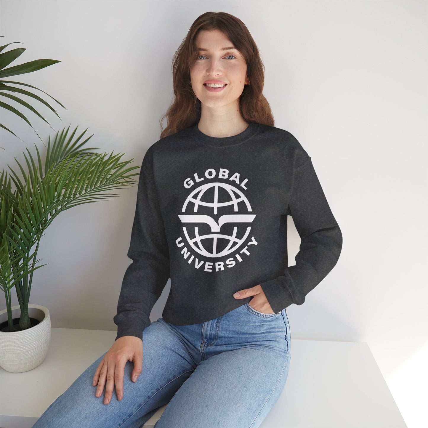 Global University Crewneck Sweatshirt — College Logo Pullover
